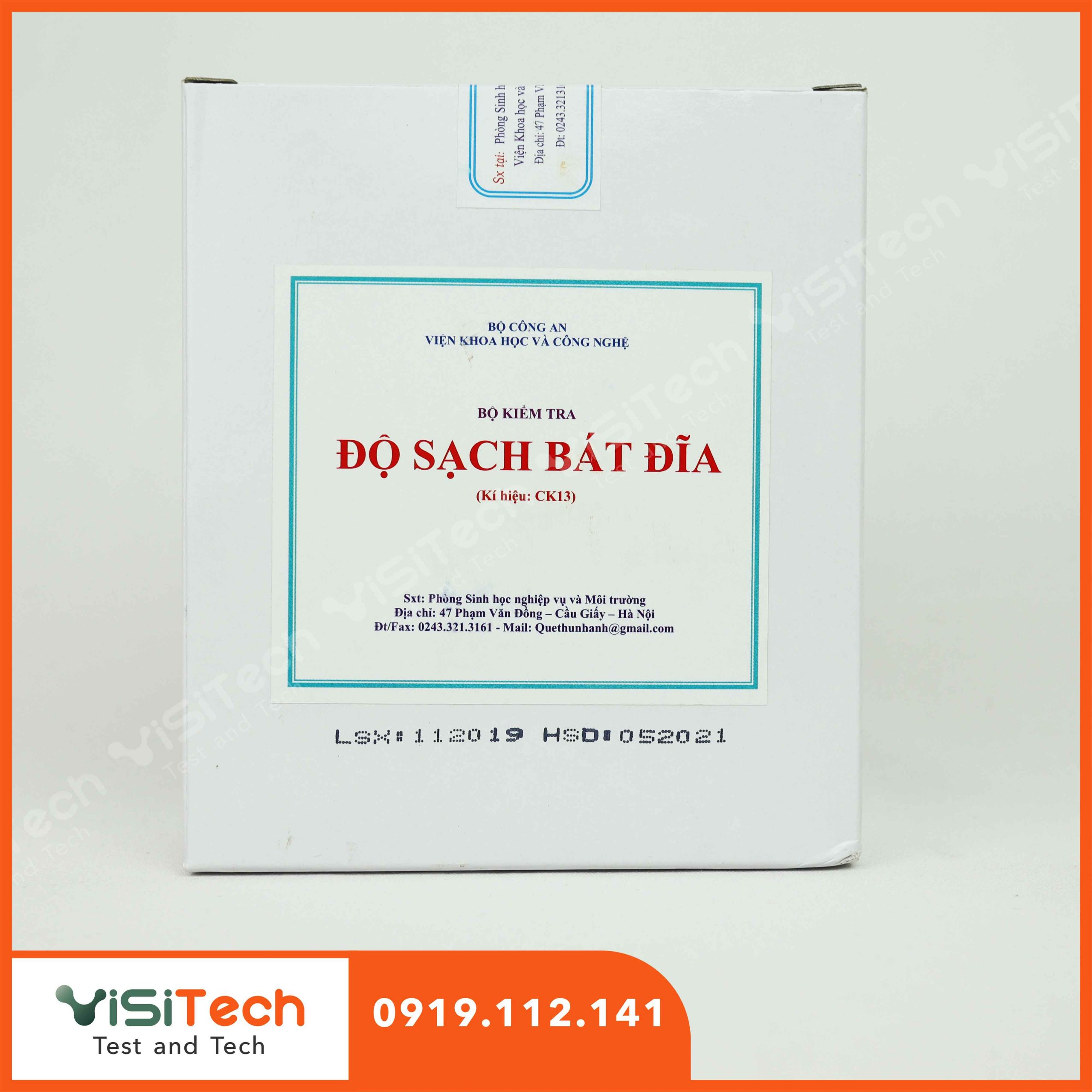 Test kit kiểm tra nhanh độ sạch bát đĩa CK13 BCA 3 Test kit kiểm tra nhanh độ sạch bát đĩa CK13 BCA
