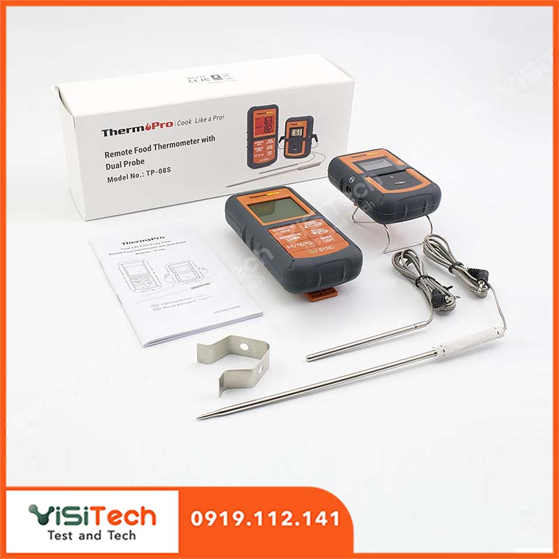 Máy đo nhiệt độ thực phẩm điện tử điều khiển từ xa không dây TP-08S ThermoPro 1 Máy đo nhiệt độ thực phẩm điện tử điều khiển từ xa không dây TP-08S ThermoPro
