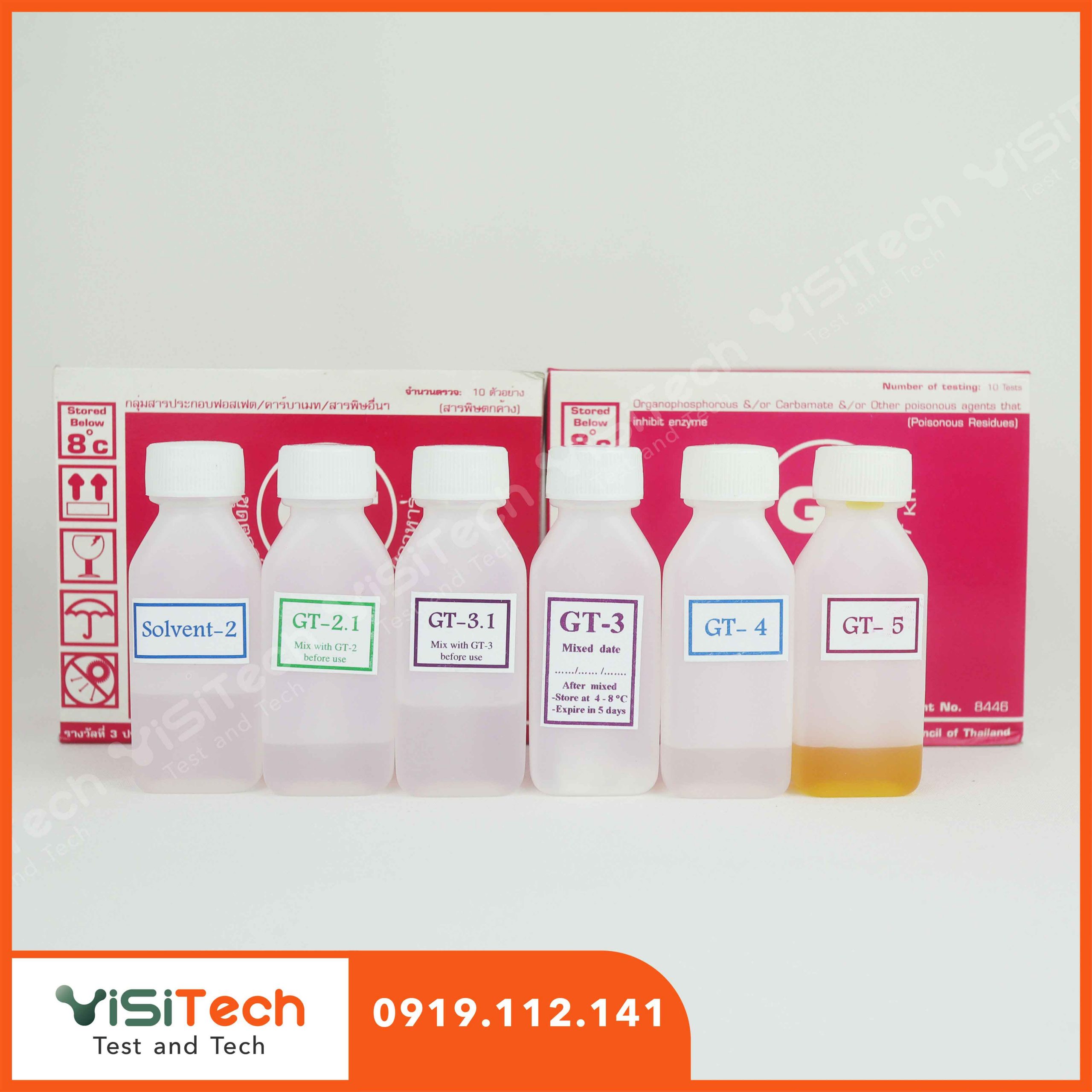 Test kiểm tra nhanh thuốc trừ sâu 4 nhóm Organophosphate, Carbamate, Organochlorine và Pyrethroid sau 45 phút, 006G9, G9 Thái Lan 1 Test kiểm tra nhanh thuốc trừ sâu 4 nhóm Organophosphate, Carbamate, Organochlorine và Pyrethroid sau 45 phút, 006G9, G9 Thái Lan