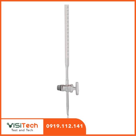Buret 10ml đến 100ml Borosil Class A khóa nhựa PTFE 1 Buret 25ml Borosil Class A khóa nhựa PTFE