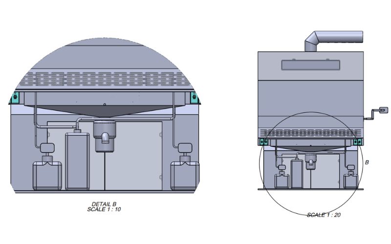 Bàn phẫu tích bệnh phẩm MM-PT-1800 13 Hệ thống cấp thoát nước và xử lý chất thải